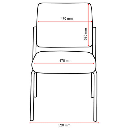 Stack of Buro Lindis 4 Leg Chairs demonstrating space-saving stackable design