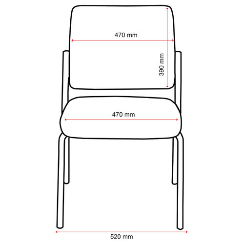 Buro Lindis stackable chair in Cobalt fabric showing seat and high-density foam back detail