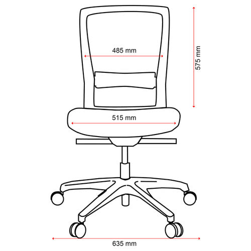 Side profile of Buro Mentor ergonomic task chair showing mesh backrest and contoured seat in Rust