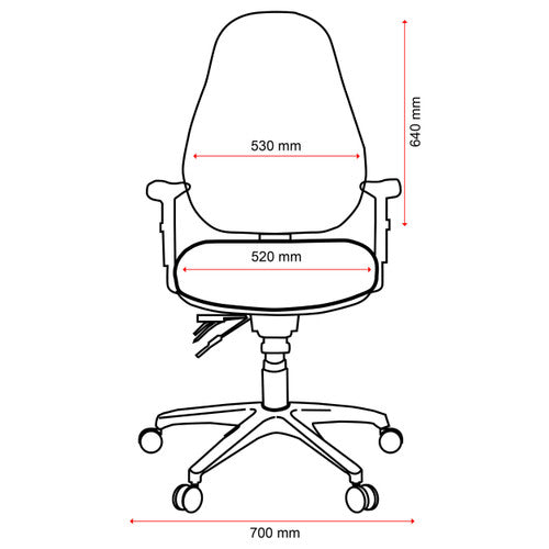 Buro Persona 24/7 heavy-duty nylon base with 60mm castors