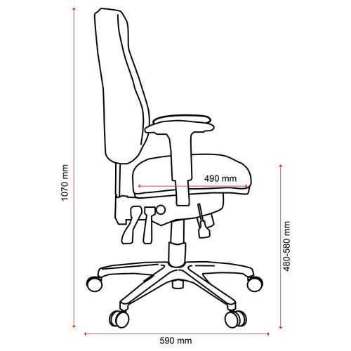 Buro Persona 24/7 seat showing high-density polyurethane moulded foam