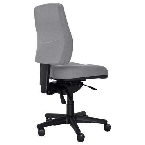 Buro Roma 3 lever chair base showing black nylon five-star base and 60mm twin wheel castors