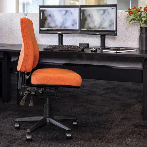 Buro Roma chair shown at full height adjustment demonstrating seat height range