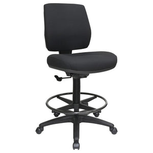 Buro Roma Mid Back Drafting Chair in black, front view