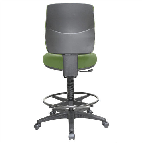 Buro Roma drafting chair foot ring detail - black powder-coat height-adjustable ring