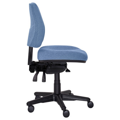 Close-up of Cobalt SafeTex antibacterial fabric on Buro Roma seat and back