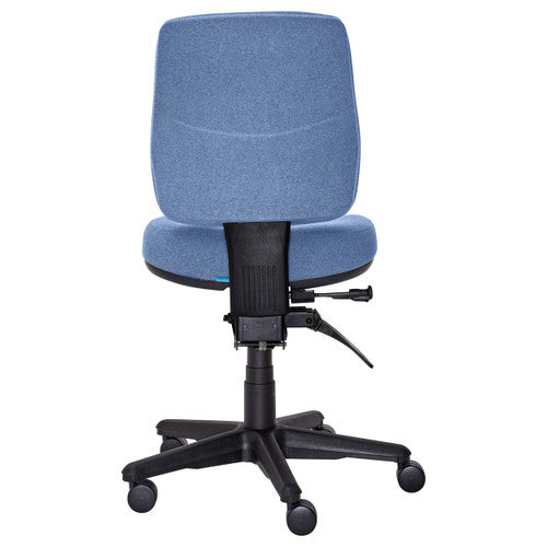 Rear view of Buro Roma mid back chair showing nylon base and castors