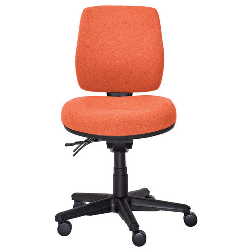 Side profile of Buro Roma mid back chair showing seat slide and backrest height