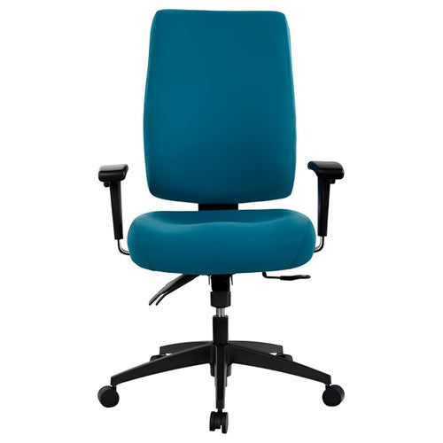 Side profile of Buro Tidal High Back Chair showing contoured backrest and seat depth