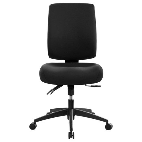 Side profile of Buro Tidal Medium Back Chair showing contoured backrest and 5-star nylon base