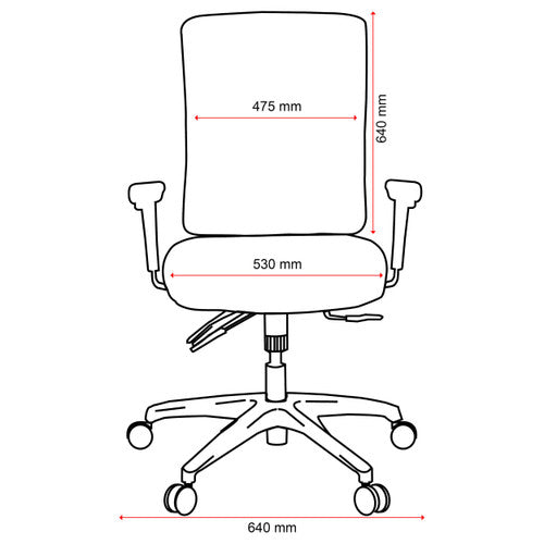 Rear view of Buro Tidal Chair highlighting mesh backrest and adjustable lumbar support