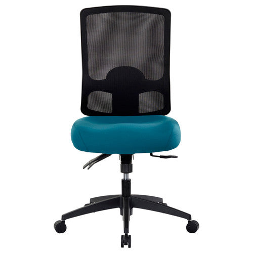 Buro Tidal Teal office chair showing mesh back detail and lumbar support