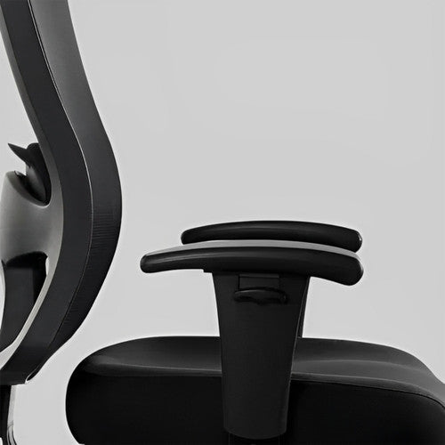 Rear view of the Buro Tidal Mesh High Back Chair showing ratchet back adjustment