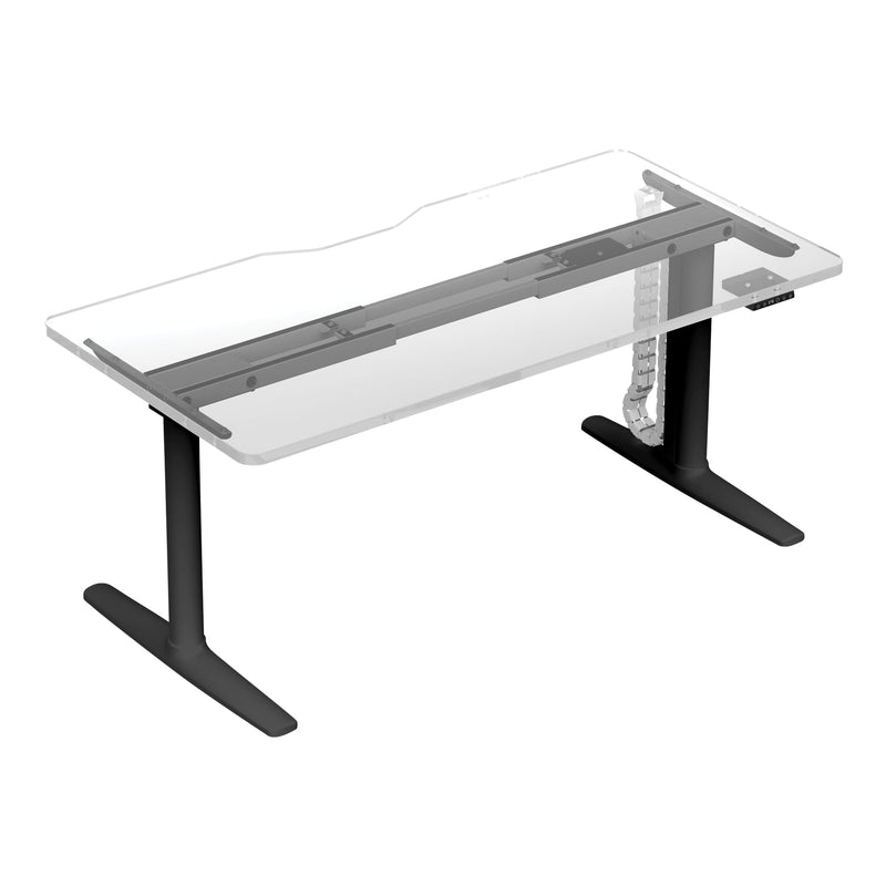 Alternate angle of Buro Syntra Desk Top 1500 x 750mm White showing profile and construction detail