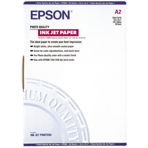 Epson S041079 Photo Quality Paper A2 102gsm Pack 30 Sheets