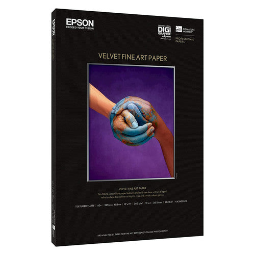 Epson S041637 Velvet Fine Art Paper A3+ 329mm x 483mm 20 Sheets