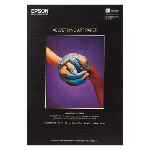 Epson S041637 Velvet Fine Art Paper A3+ 329mm x 483mm 20 Sheets