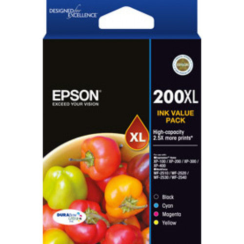 Epson C13T201692 200XL High Yield Durabrite Ultra Ink Value Pack 4 Colour