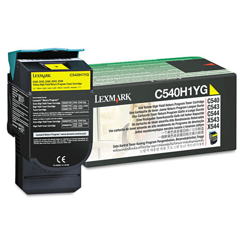 Lexmark C540H1YG High Yield Yellow Toner Cartridge 2000 Pages