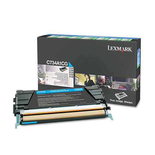 Lexmark C734A1CG Cyan Toner Cartridge 6000 Pages