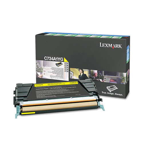 Lexmark C734A1YG Yellow Toner Cartridge 6000 Pages