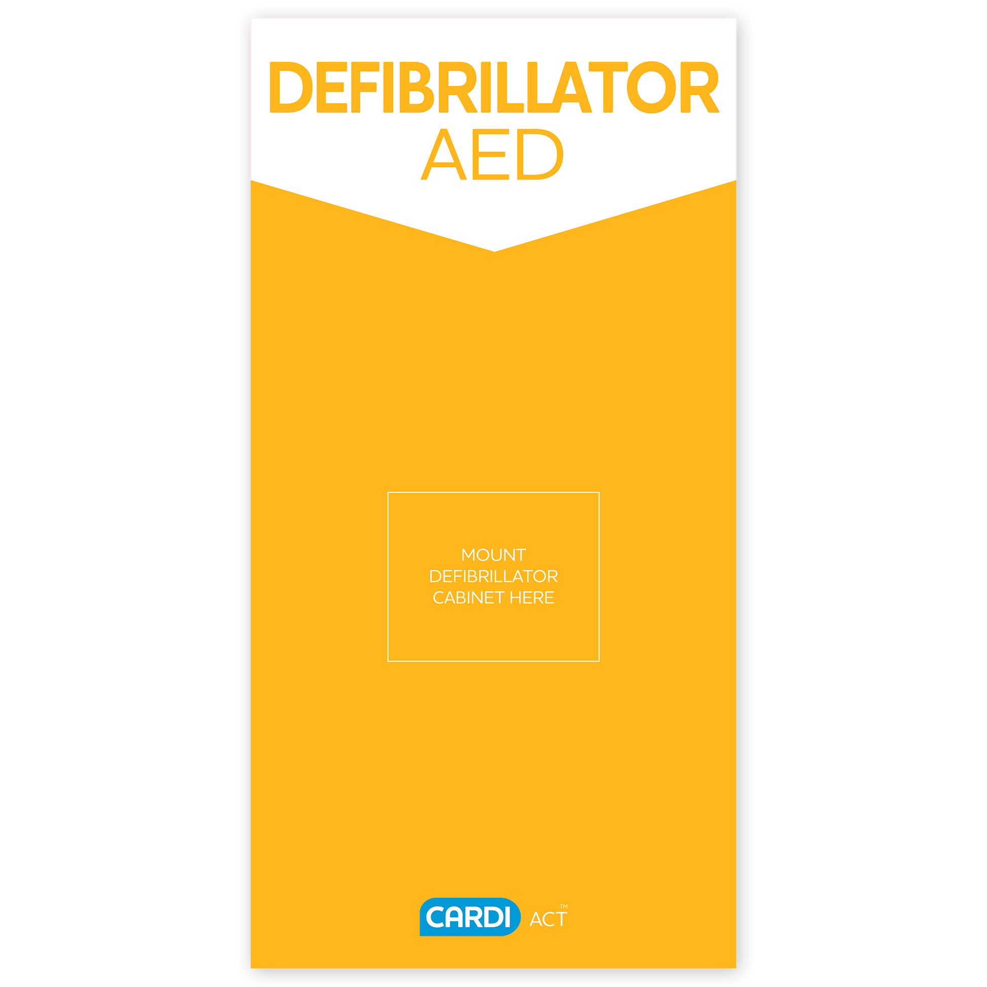CARDIACT AED Shadow Board high-visibility backing board for AED cabinet and defibrillator display
