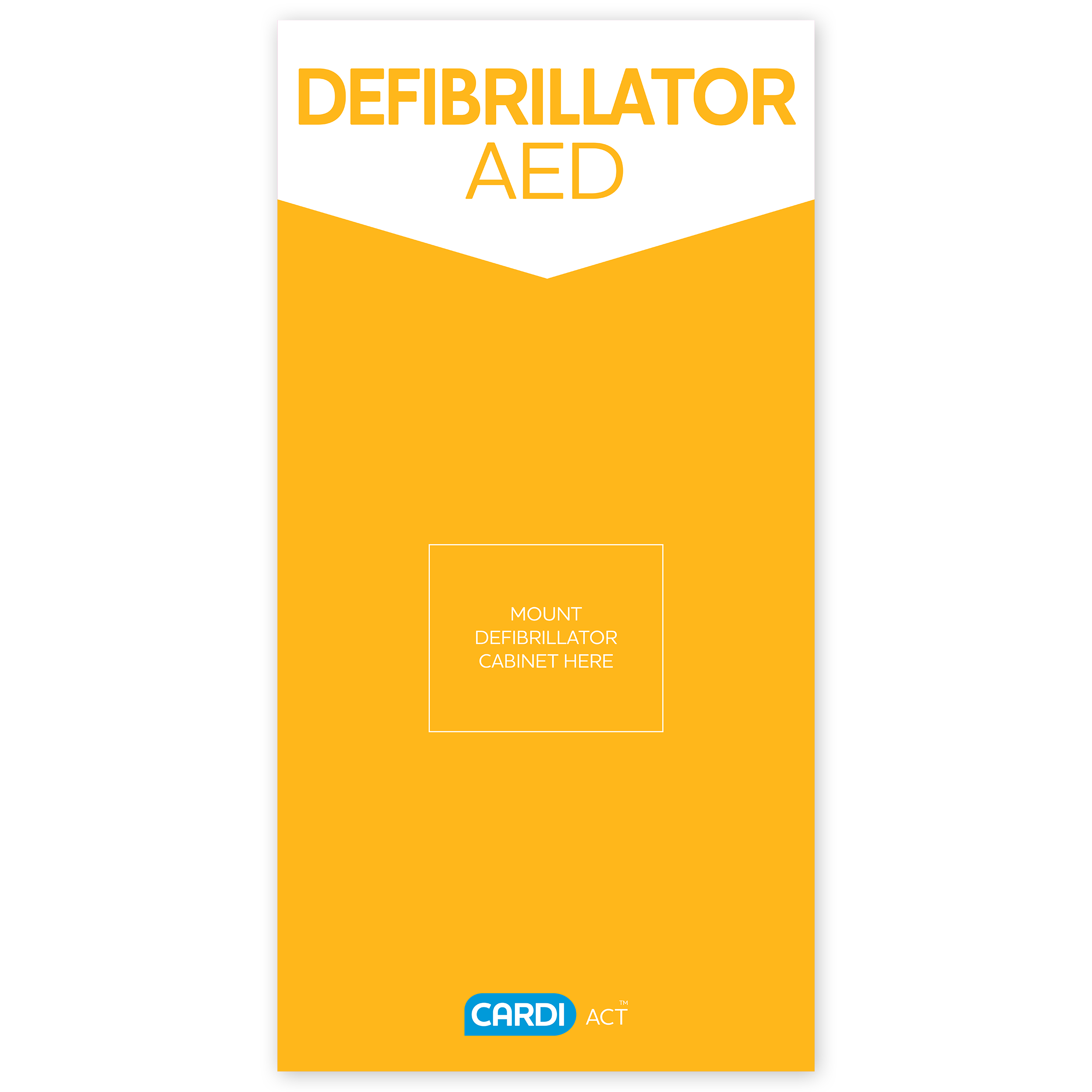 CARDIACT AED Shadow Board high-visibility backing board for AED cabinet and defibrillator display