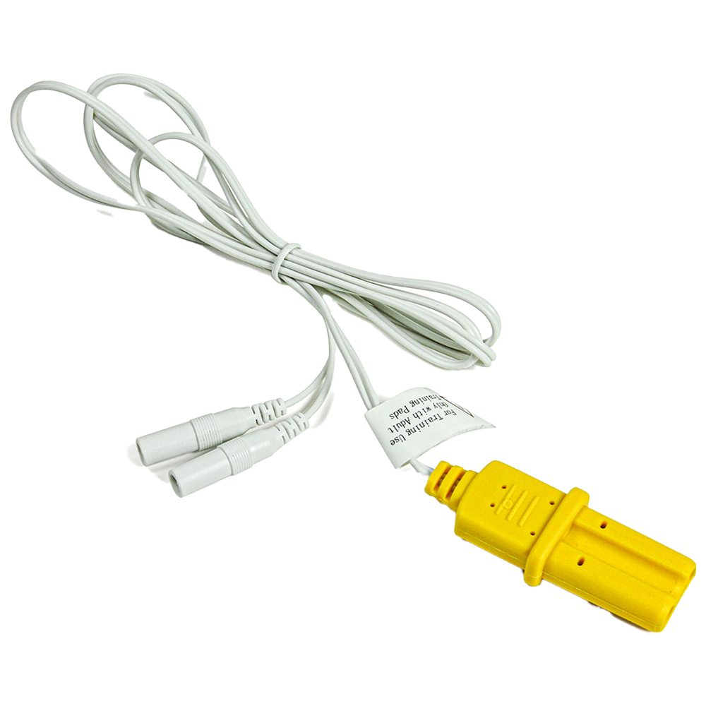 CARDIACT AED Trainer Replacement Pad Cable showing genuine replacement electrode cable for CardiAct AED Trainer device maintenance