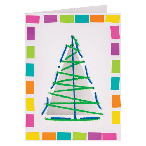 Creative School Supply Christmas Cut-Out Threading Cards Pack of 10