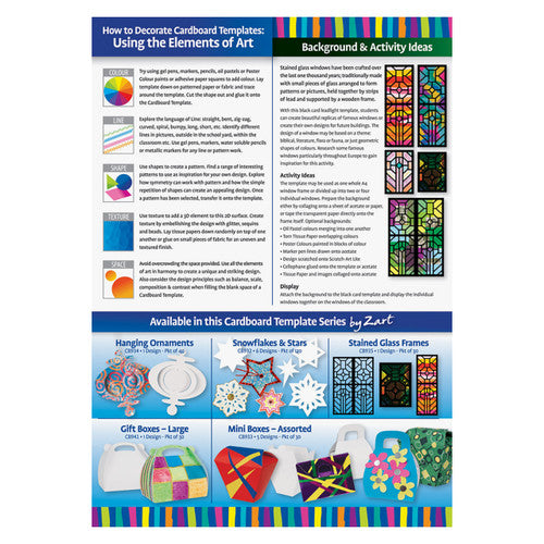 Creative School Supply Cardboard Stained Glass Frames Pack of 20