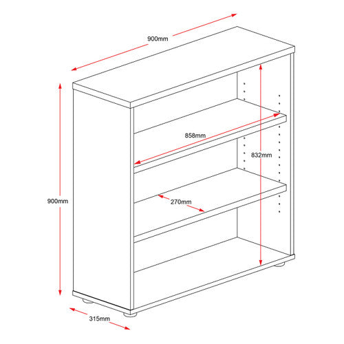 Rapidline Rapid Worker Open Bookcase 2 Adjustable Shelves Beech / Ironstone