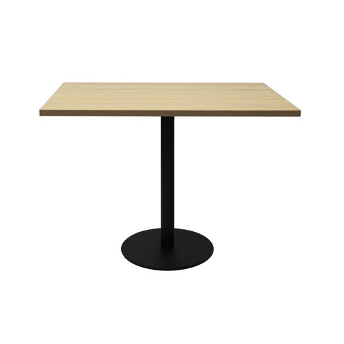 Rapidline Estilo Square Meeting Table Flat Disc Base 900mm Natural Oak / Black