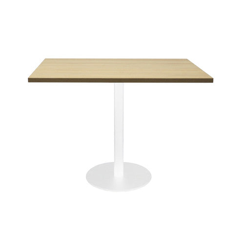 Rapidline Estilo Square Meeting Table Flat Disc Base 900mm Natural Oak / White