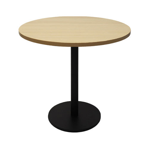 Rapidline Estilo Round Table Flat Disc Base 900mm Diameter Natural Oak / Black