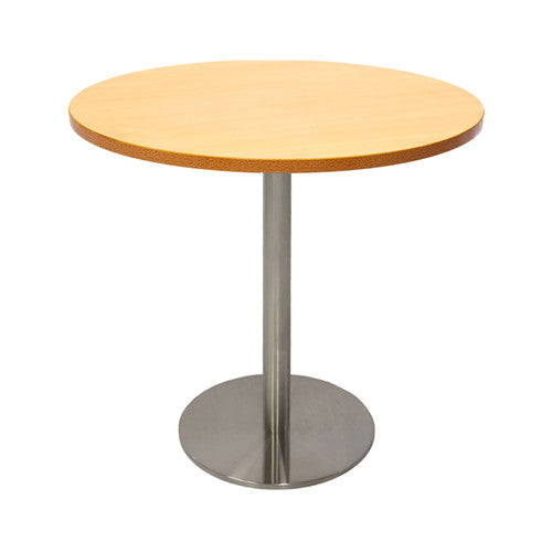 Rapidline Estilo Round Table Flat Disc Base 900mm Diameter Beech / Stainless Steel