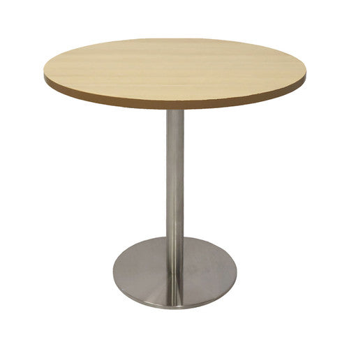 Rapidline Estilo Round Table Flat Disc Base 900mm Diameter Natural Oak / Stainless Steel