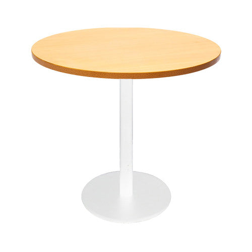 Rapidline Estilo Round Table Flat Disc Base 900mm Diameter Beech / White