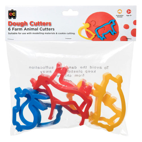 Educational Colours Farm Animal Dough Cutters Set of 6