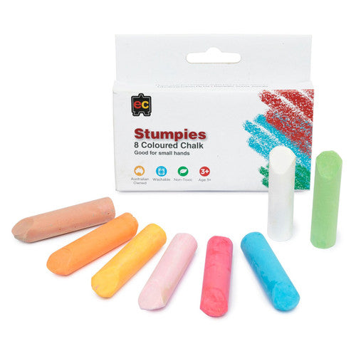 Educational Colours Stumpies Chalk Pack of 8 Coloured