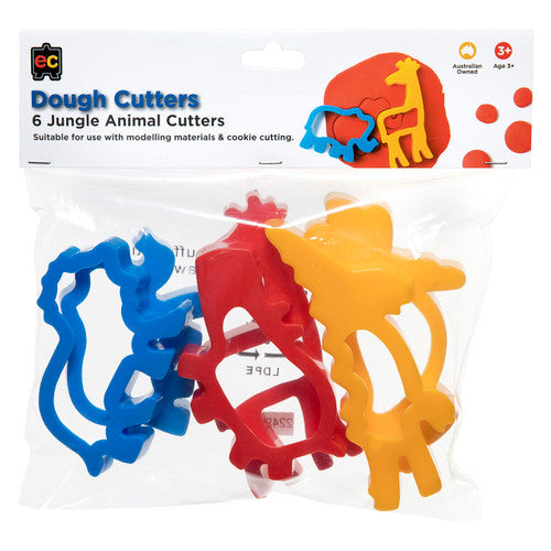 Educational Colours Jungle Animal Dough Cutters Set of 6