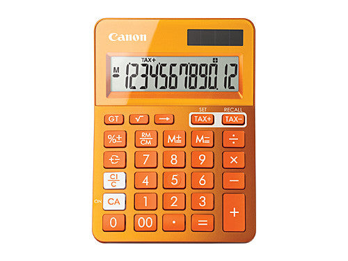 Canon LS123KMOR Calculator Dual Power Metallic Orange 12 Digit