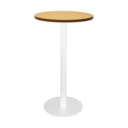 Rapidline Estilo Round Dry Bar Table Flat Disc Base 600mm Diameter Beech / White