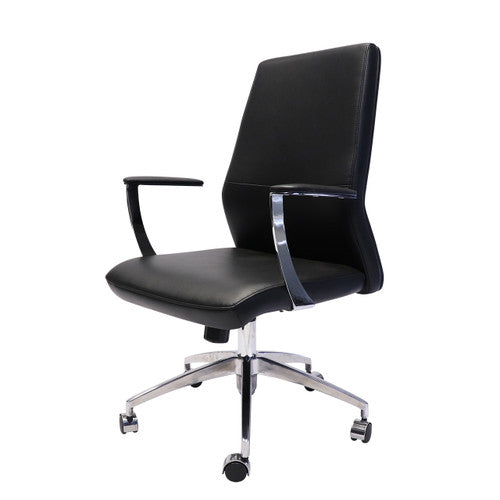 Rapidline CL3000M Medium Back Slimline Executive Chair Black PU