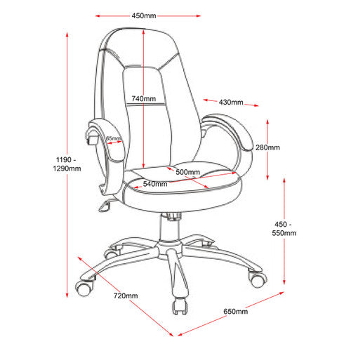 Rapidline CL410 High Back Commercial Grade Executive Chair Black PU