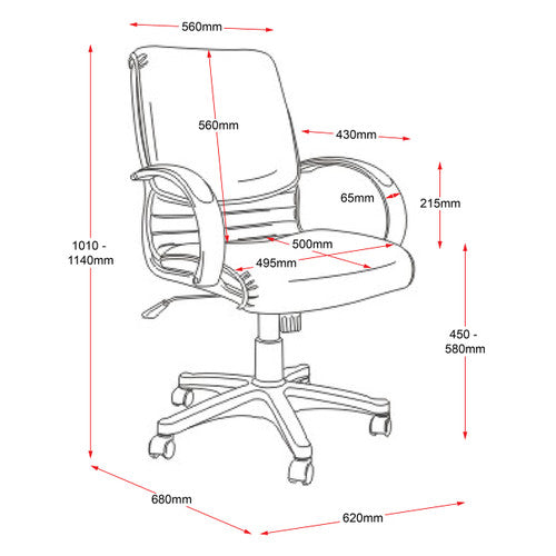 Rapidline CL610 Medium Back Budget Executive Chair Black PU