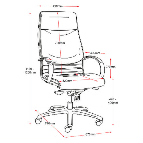 Rapidline CL820 Extra Large High Back Executive Chair Black PU