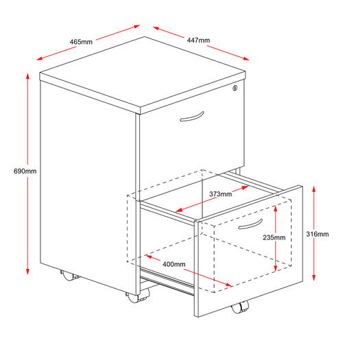 Rapidline Rapid Worker Mobile Pedestal 3 Filing Drawer Beech / Ironstone