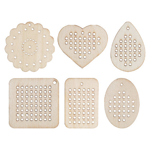 Creative School Supply Wooden Threading Shapes Assorted Pack of 30