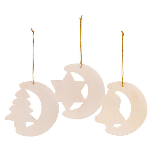 Creative School Supply Wooden Christmas Shapes Pack of 12