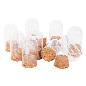 Zart Glass Mini Domes Pack of 10 Clear Glass with Natural Cork Base 50 x 30mm